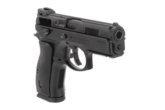 CZ P-01 Omega Convertible 9mm Pistol has textured rubber grips